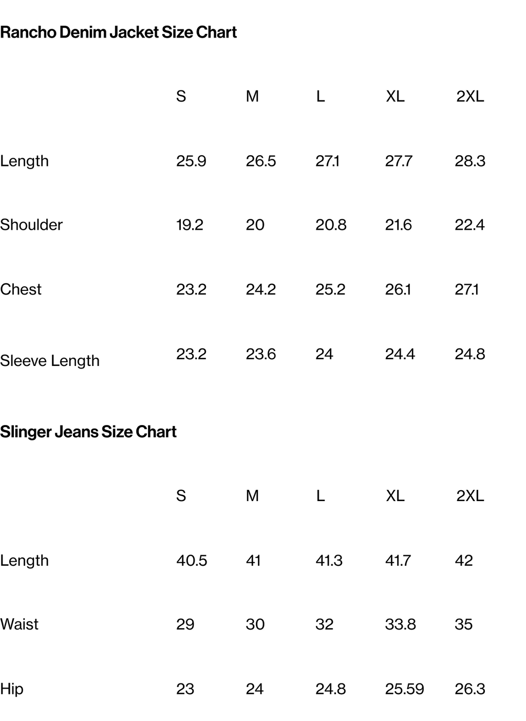 Size Chart